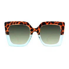 Cermin Mata Hitam Wanita Persegi Saiz Besar Gabungan Plastik Dan Logam 490180